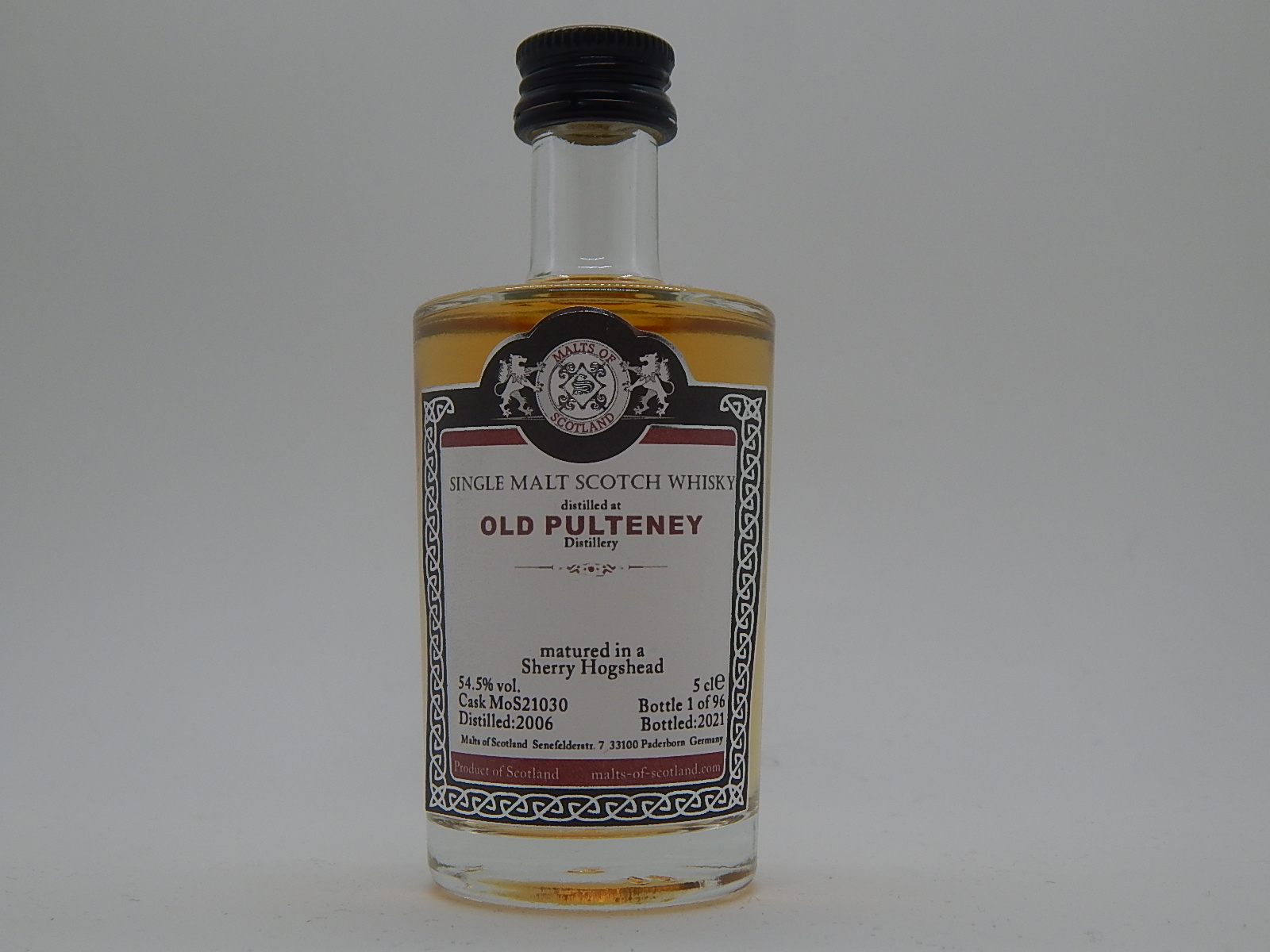 SMSW Sherry Hogshead 15yo 2006-2021 "Malts of Scotland" 5cle 54,5%vol. 1/96